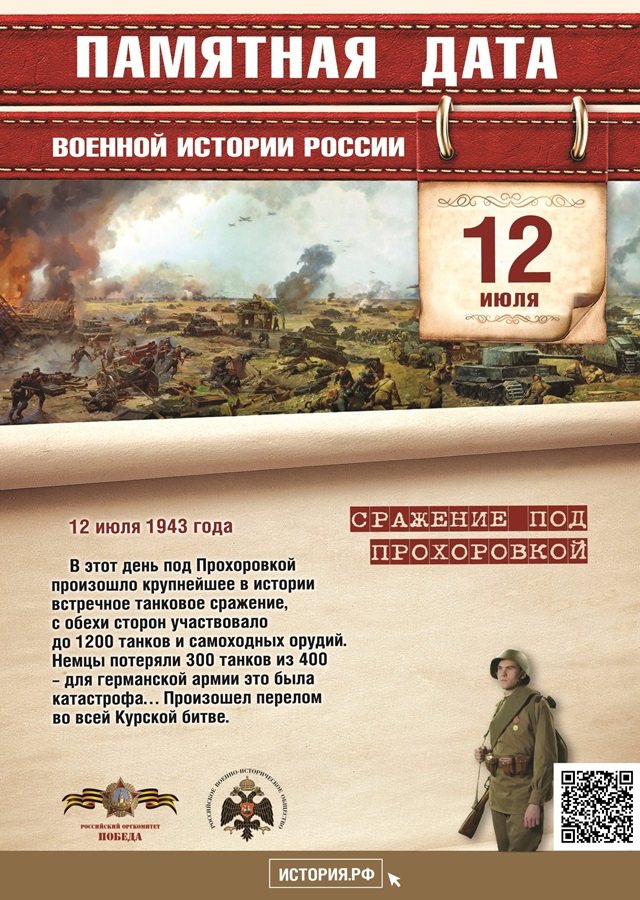 12 июля - Памятная дата военной истории России